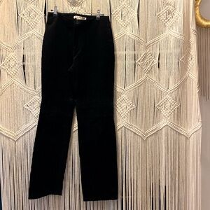 Black leather pants with lining